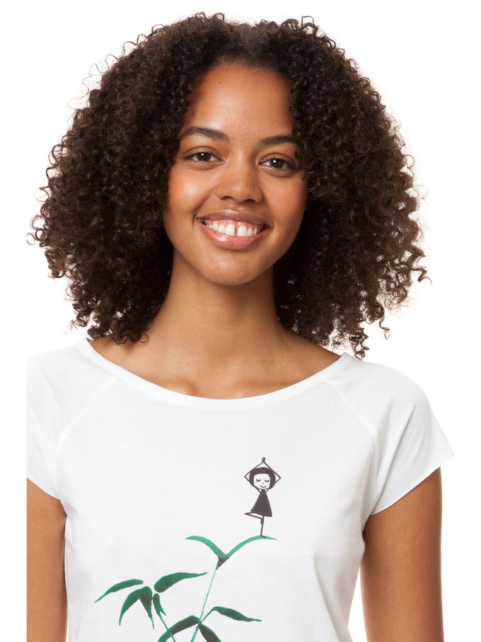 Yoga girl Cap Sleeve white from FellHerz T-Shirts - bio, fair & vegan