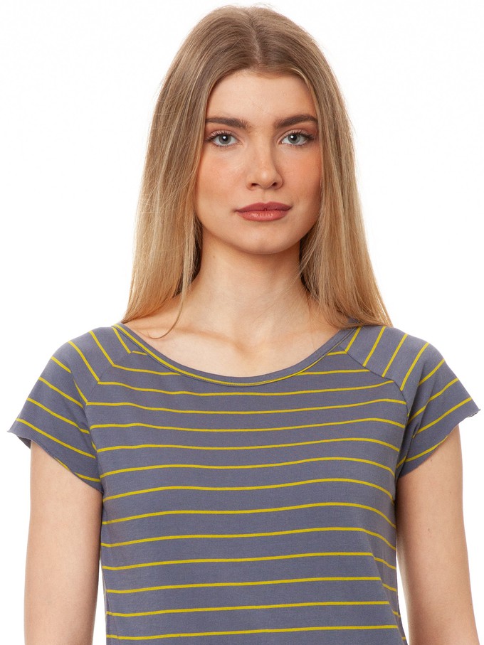 Cap Sleeve Striped Thunder Olive from FellHerz T-Shirts - bio, fair & vegan
