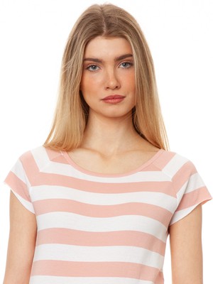 Cap Sleeve Block Striped Light Pink from FellHerz T-Shirts - bio, fair & vegan