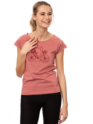 Fahrrad-Mädchen Cap Sleeve dusty rose from FellHerz T-Shirts - bio, fair & vegan