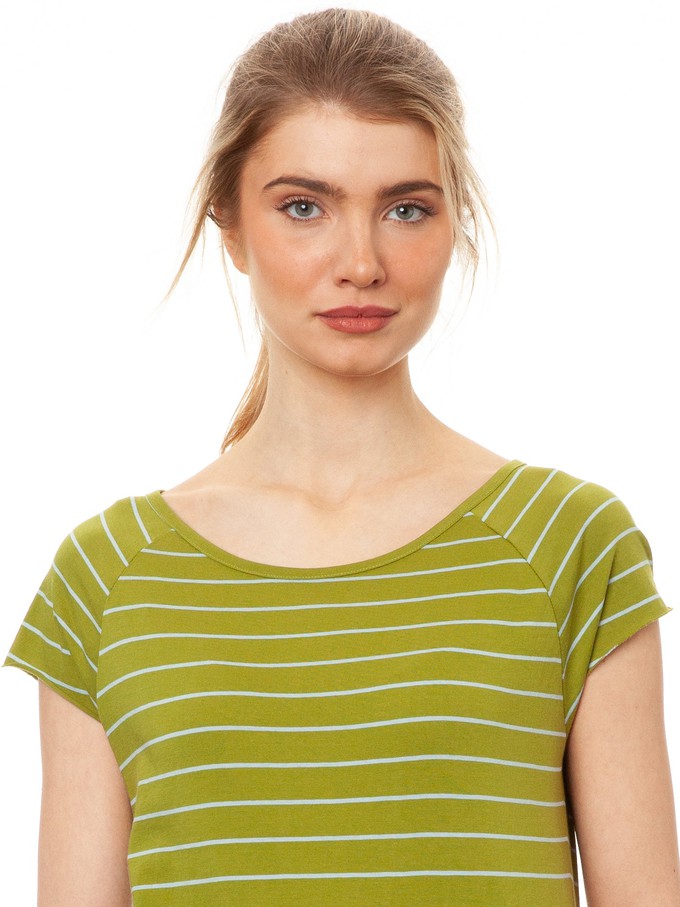 Cap Sleeve striped olive light blue from FellHerz T-Shirts - bio, fair & vegan