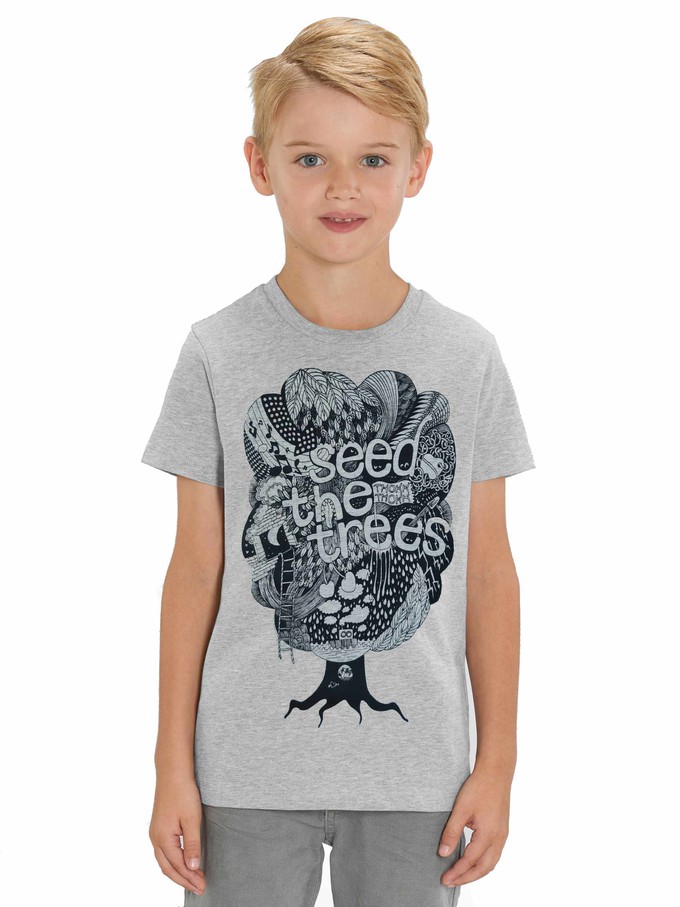 Tree Kinder T-Shirt grey melange from FellHerz T-Shirts - bio, fair & vegan