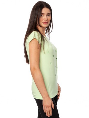 Gingko Girl Cap Sleeve lime green from FellHerz T-Shirts - bio, fair & vegan
