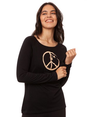 Raglan Longsleeve Peace black from FellHerz T-Shirts - bio, fair & vegan