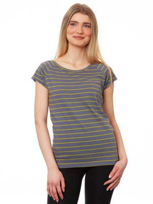 Cap Sleeve Striped Thunder Olive from FellHerz T-Shirts - bio, fair & vegan
