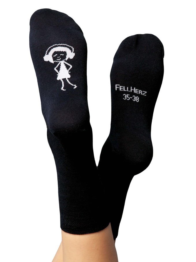 Socks with organic cotton black from FellHerz T-Shirts - bio, fair & vegan