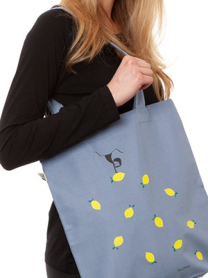 Lemon Girl Tote Bag light denim from FellHerz T-Shirts - bio, fair & vegan