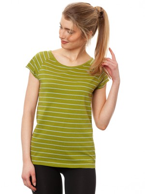 Cap Sleeve striped olive light blue from FellHerz T-Shirts - bio, fair & vegan