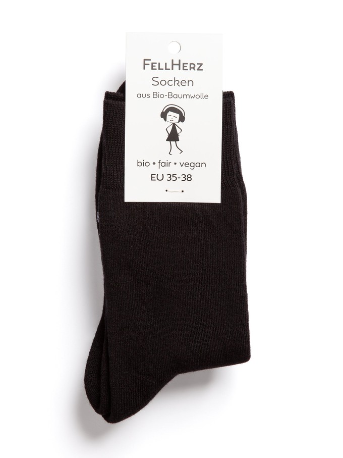 Pack of 6 thick and thin socks with organic cotton mix black from FellHerz T-Shirts - bio, fair & vegan