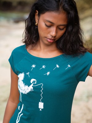 Dandelion Cap Sleeve Deep Teal from FellHerz T-Shirts - bio, fair & vegan