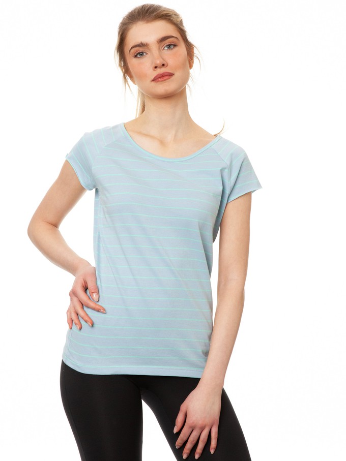 Cap Sleeve striped light blue mint from FellHerz T-Shirts - bio, fair & vegan