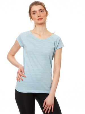 Cap Sleeve striped light blue mint from FellHerz T-Shirts - bio, fair & vegan