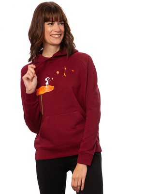 Swallow train hoodie burgundy from FellHerz T-Shirts - bio, fair & vegan