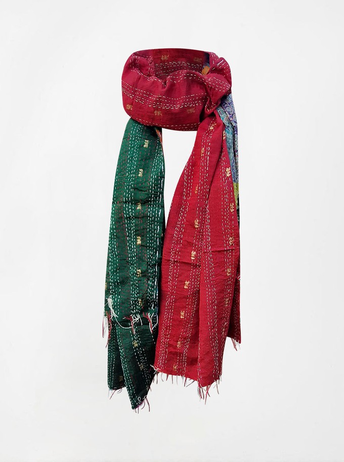 kantha vintage silk shawl from Fifth Origins