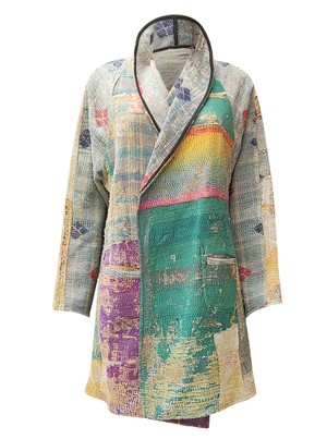 kantha vintage coat short surprise me from Fifth Origins