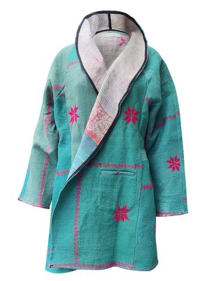 kantha vintage coat short surprise me from Fifth Origins