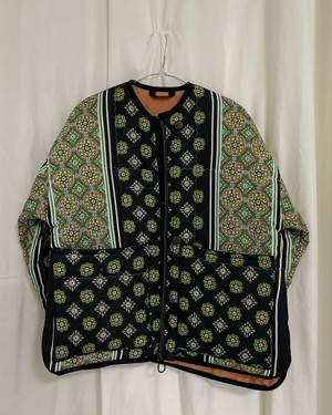 Our "GREEN PAISLEY "  Reversible Blanket Made COAT - XS/S from Fitolojio Workshop