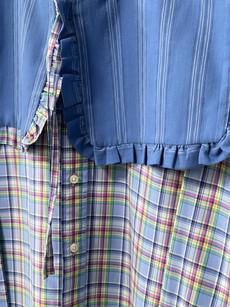 The "bOaN series" Blue Checkered Ralph Lauren Shirt - Statement collar -L via Fitolojio Workshop
