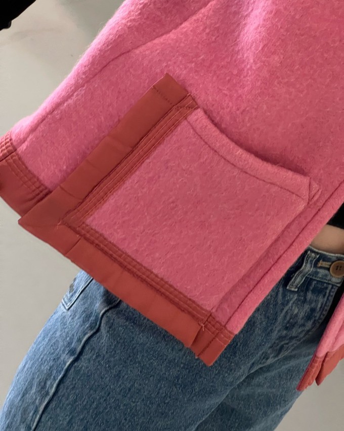 Our "PINK ROSE " Wool Blanket made VEST - M from Fitolojio Workshop