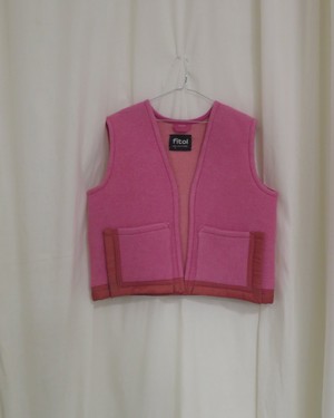 Our "PINK ROSE " Wool Blanket made VEST - M from Fitolojio Workshop