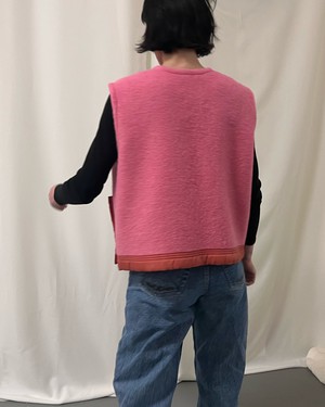 Our "PINK ROSE " Wool Blanket made VEST - M from Fitolojio Workshop