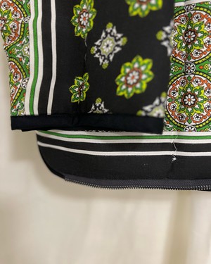 Our "GREEN PAISLEY "  Reversible Blanket Made COAT - XS/S from Fitolojio Workshop