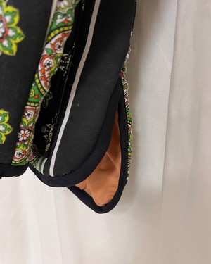 Our "GREEN PAISLEY "  Reversible Blanket Made COAT - XS/S from Fitolojio Workshop