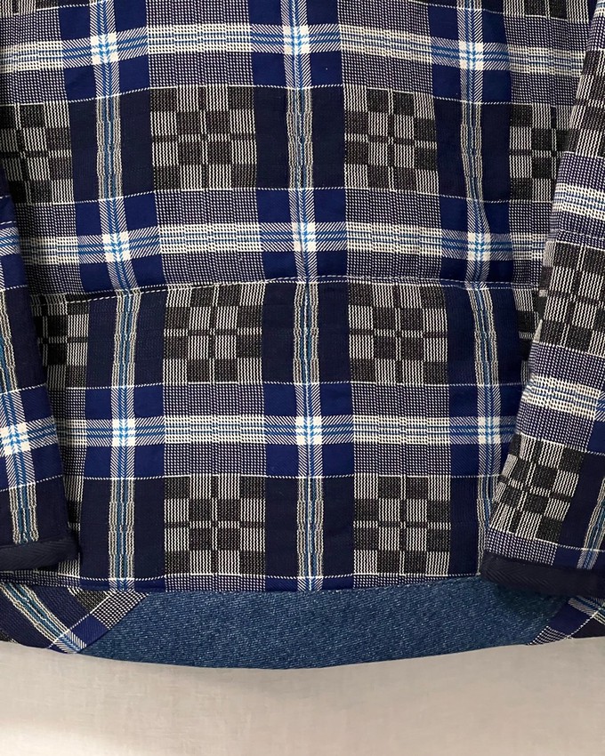 Our "BLUE STRIPES " UNISEX Reversible Blankets Made COAT - S/M/L from Fitolojio Workshop