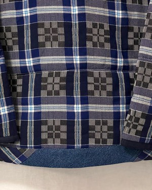 Our "BLUE STRIPES " UNISEX Reversible Blankets Made COAT - S/M/L from Fitolojio Workshop