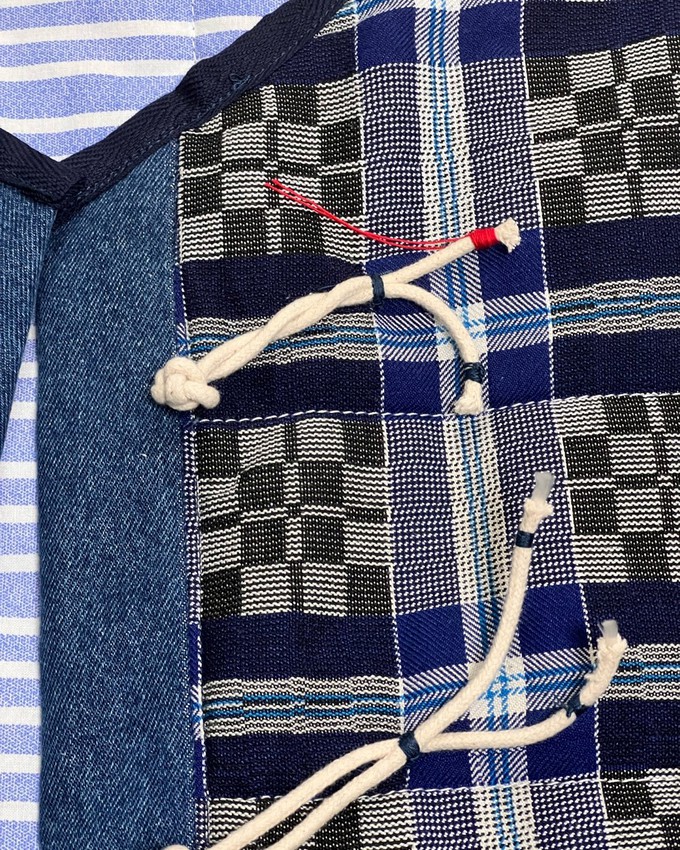 Our "BLUE STRIPES " UNISEX Reversible Blankets Made COAT - S/M/L from Fitolojio Workshop