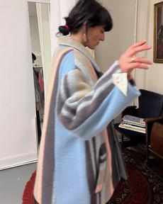 Our "STRIPES & ROSES"  Blankets Made SHORT BLAZER - COAT - M via Fitolojio Workshop