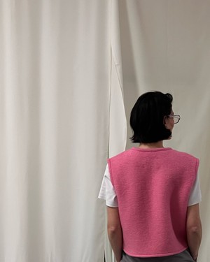 Our "PINK ROSE " Wool Blanket made VEST - S from Fitolojio Workshop