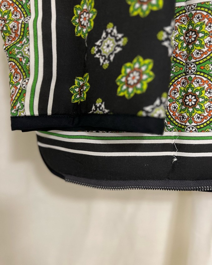 Our "GREEN PAISLEY "  Reversible Blanket Made COAT - XS/S from Fitolojio Workshop