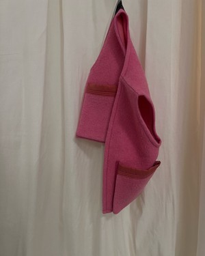 Our "PINK ROSE " Wool Blanket made VEST - S from Fitolojio Workshop