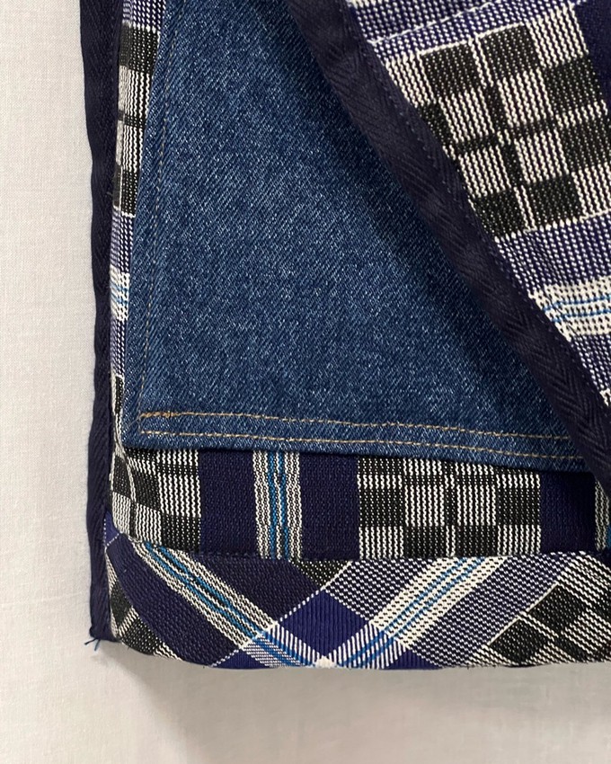 Our "BLUE STRIPES " UNISEX Reversible Blankets Made COAT - S/M/L from Fitolojio Workshop