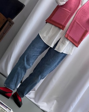 Our "PINK ROSE " Wool Blanket made VEST - M from Fitolojio Workshop