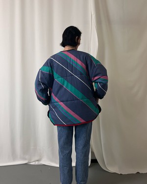 Our "LISA'S STRIPES"  Reversible Blanket Made COAT - M/L from Fitolojio Workshop