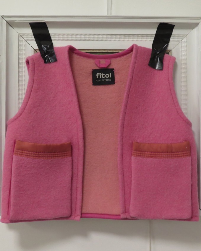Our "PINK ROSE " Wool Blanket made VEST - S from Fitolojio Workshop