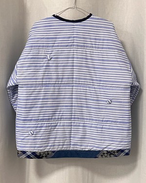 Our "BLUE STRIPES " UNISEX Reversible Blankets Made COAT - S/M/L from Fitolojio Workshop