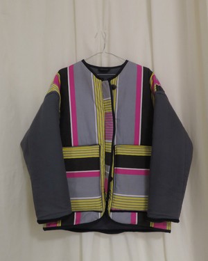 Our "SYNTH STRIPES"  Reversible Blanket Made COAT - M from Fitolojio Workshop