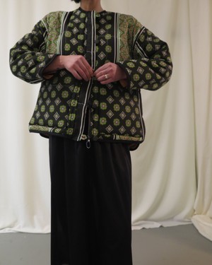 Our "GREEN PAISLEY "  Reversible Blanket Made COAT - XS/S from Fitolojio Workshop