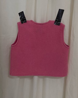 Our "PINK ROSE " Wool Blanket made VEST - S from Fitolojio Workshop