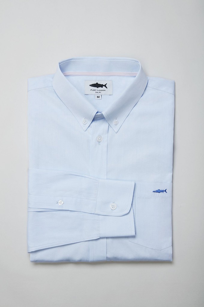 Periwinkle Blue Cotton Shirt for Men from Fleet London