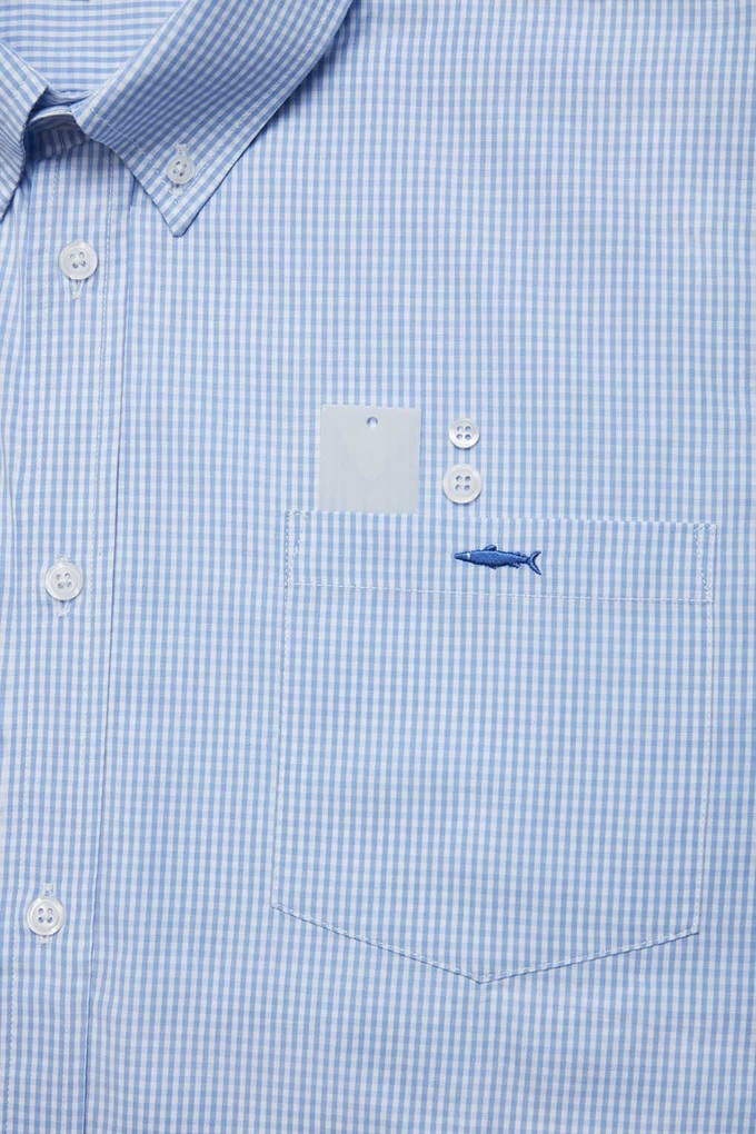 Blue Check Cotton Shirt for Men from Fleet London