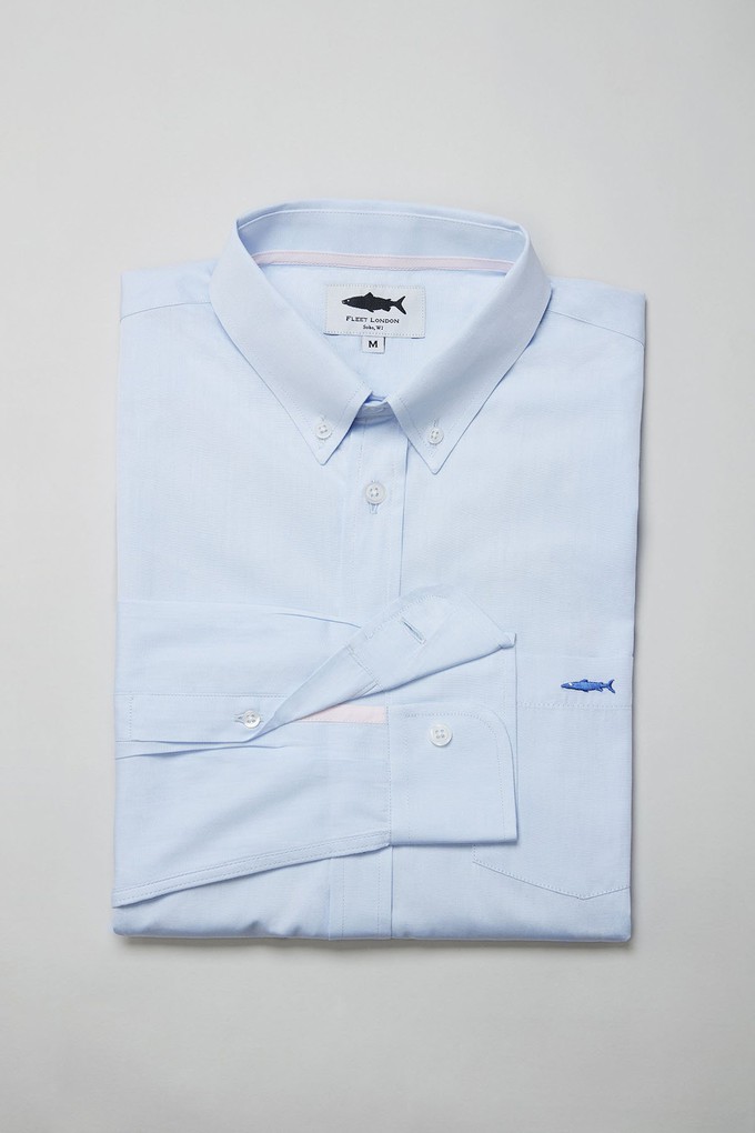 Periwinkle Blue Cotton Shirt for Men from Fleet London