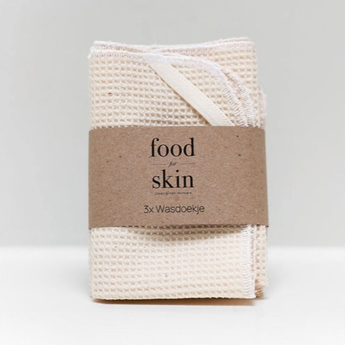 Reusable wash cloths (3 pieces) from Food for Skin