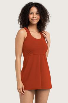 Recycling swim dress / Tankini Mare rust orange (red) via Frija Omina