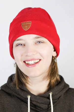 Sustainable beanie hat Basel, red from Frija Omina