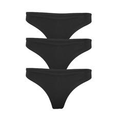Set of 3 Organic thong Pur black via Frija Omina
