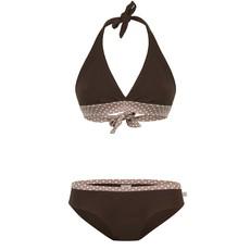 Organic cotton Bikini panties Fjorde brown / dots via Frija Omina